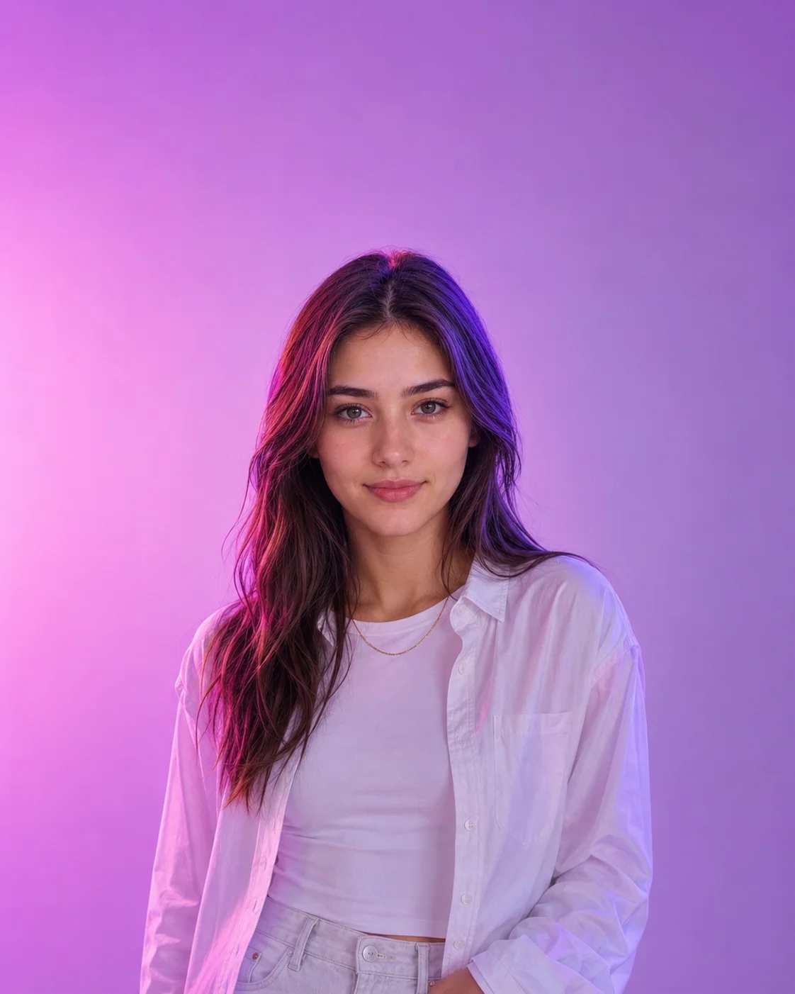 Purple Magenta Studio Portrait AI Prompt AI generated prompt preview